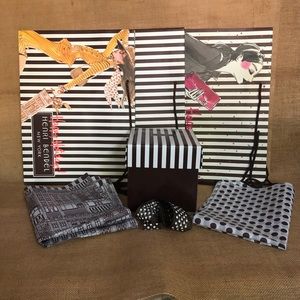 Henri Bendel Shopping Bags / Tissue Paper / Gift Box & Ribbon Bundle